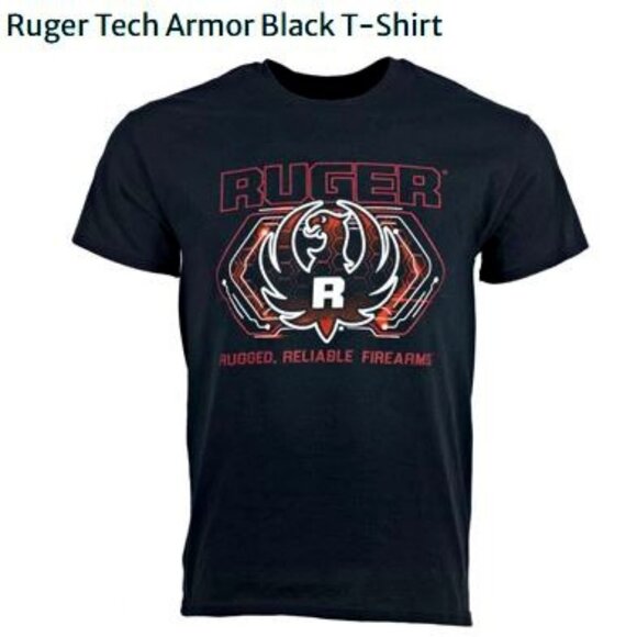 NWT Men's Ruger Tech Armor Black T-Shirt Sz Med - Picture 1 of 4